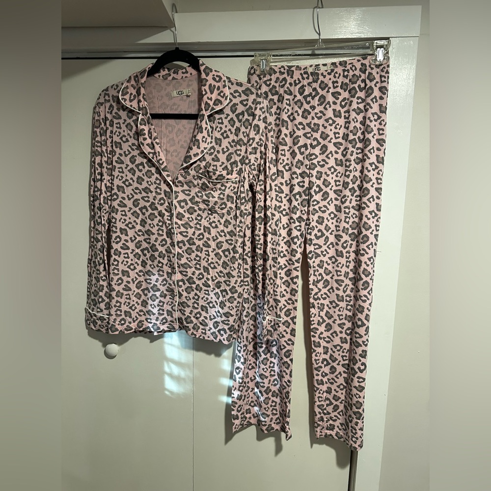 UGG Pink and Gray Leopard Pajama Set